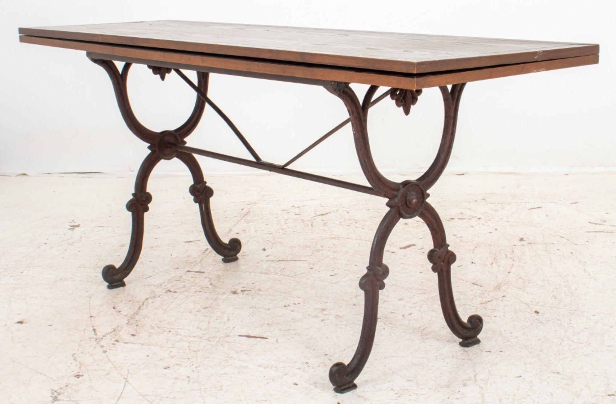 Iron 102091Bistro Style Vintage Flip Top Dining Table For Sale