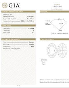 10.20ct GIA Certified Natural Oval Diamond Engagement Ring