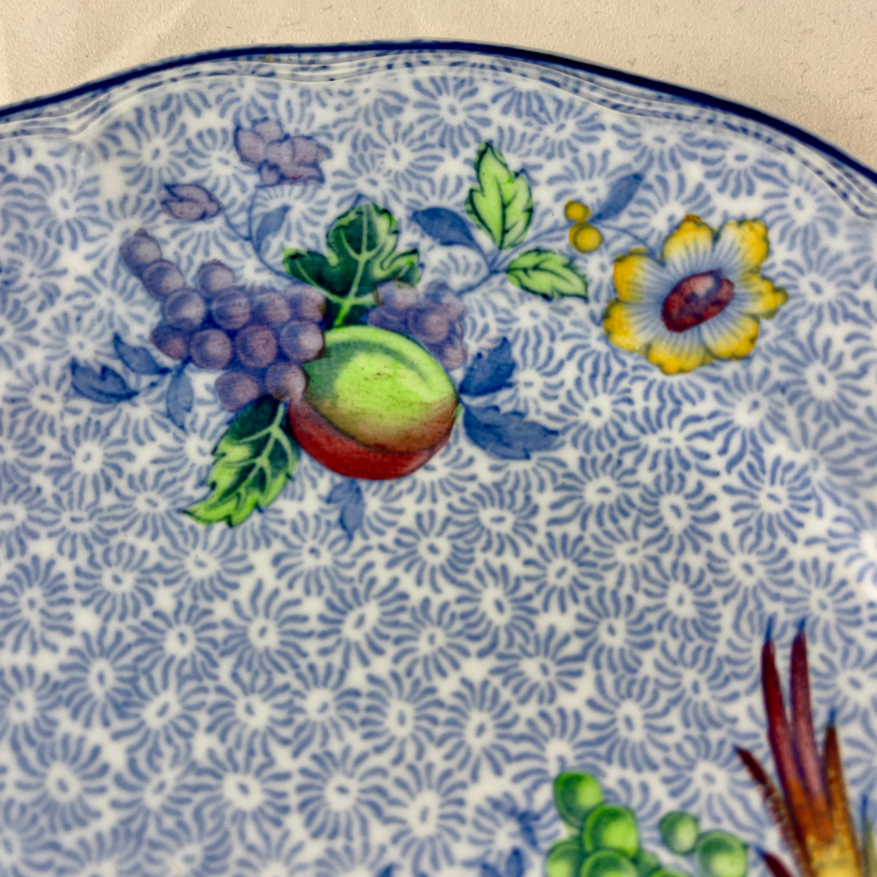 Enameled 1920s Copeland Spode George III Pattern Plates for Harrods of London, S/4