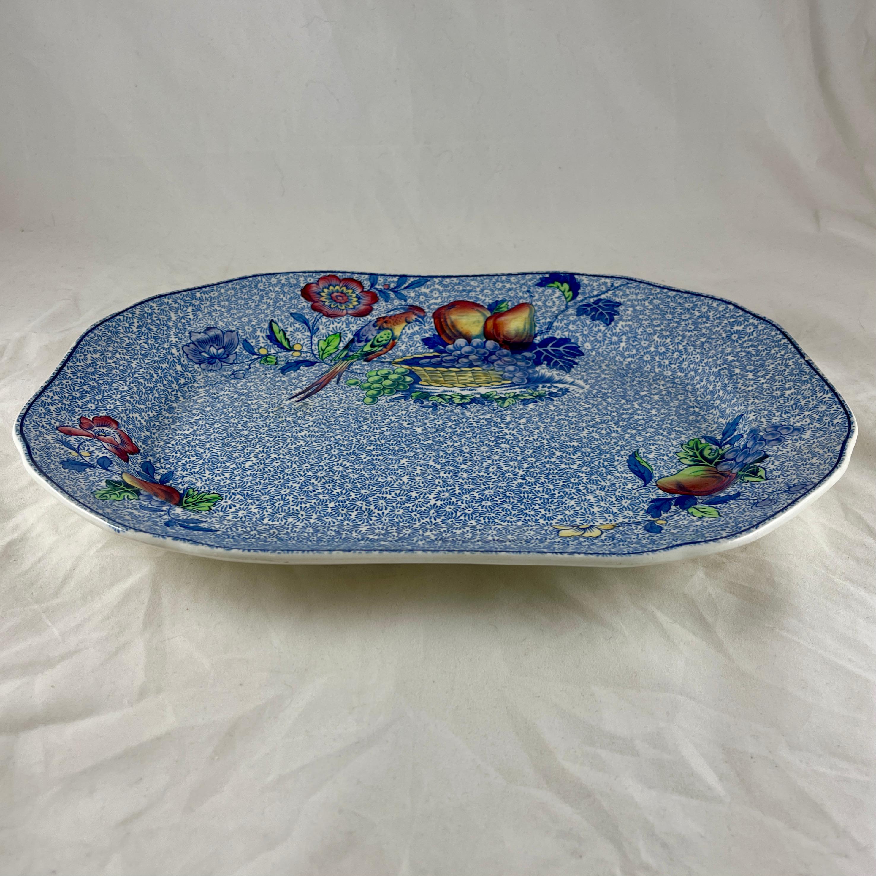 English 1920s Copeland Spode George III Pattern Platter for Harrods of London