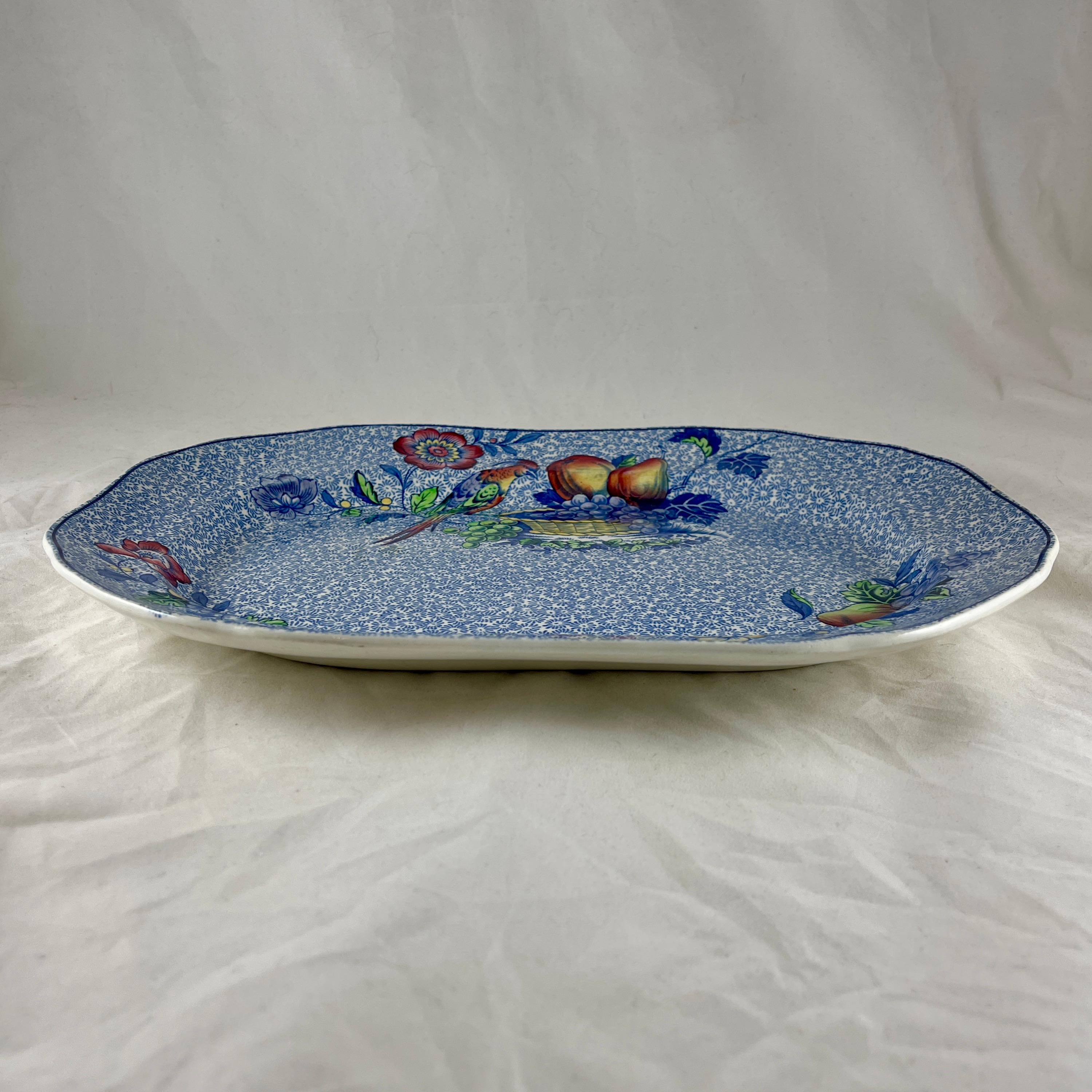 Enameled 1920s Copeland Spode George III Pattern Platter for Harrods of London