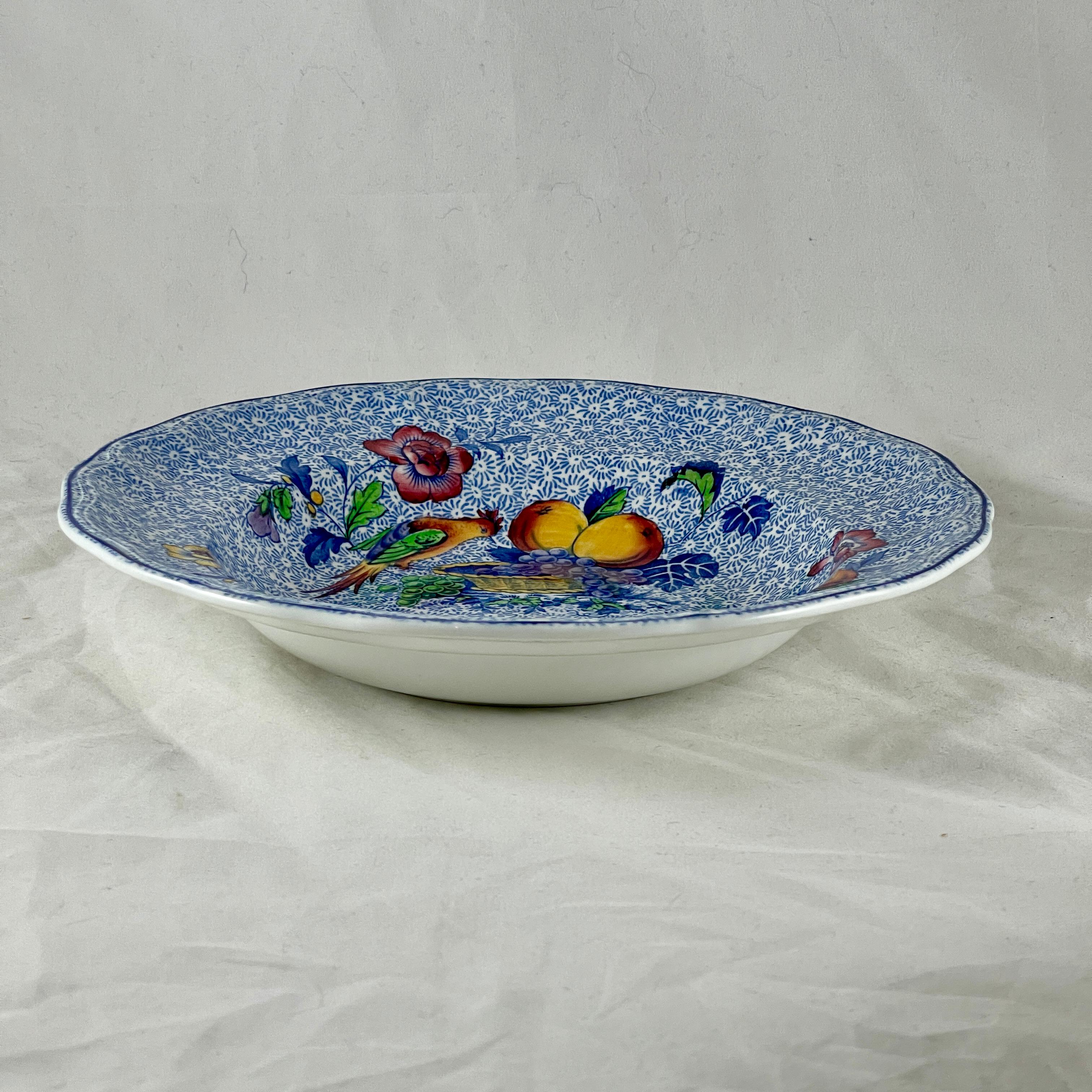 Earthenware 1920s Copeland Spode George III Rimmed Soup Bowls for Harrods of London, S/4