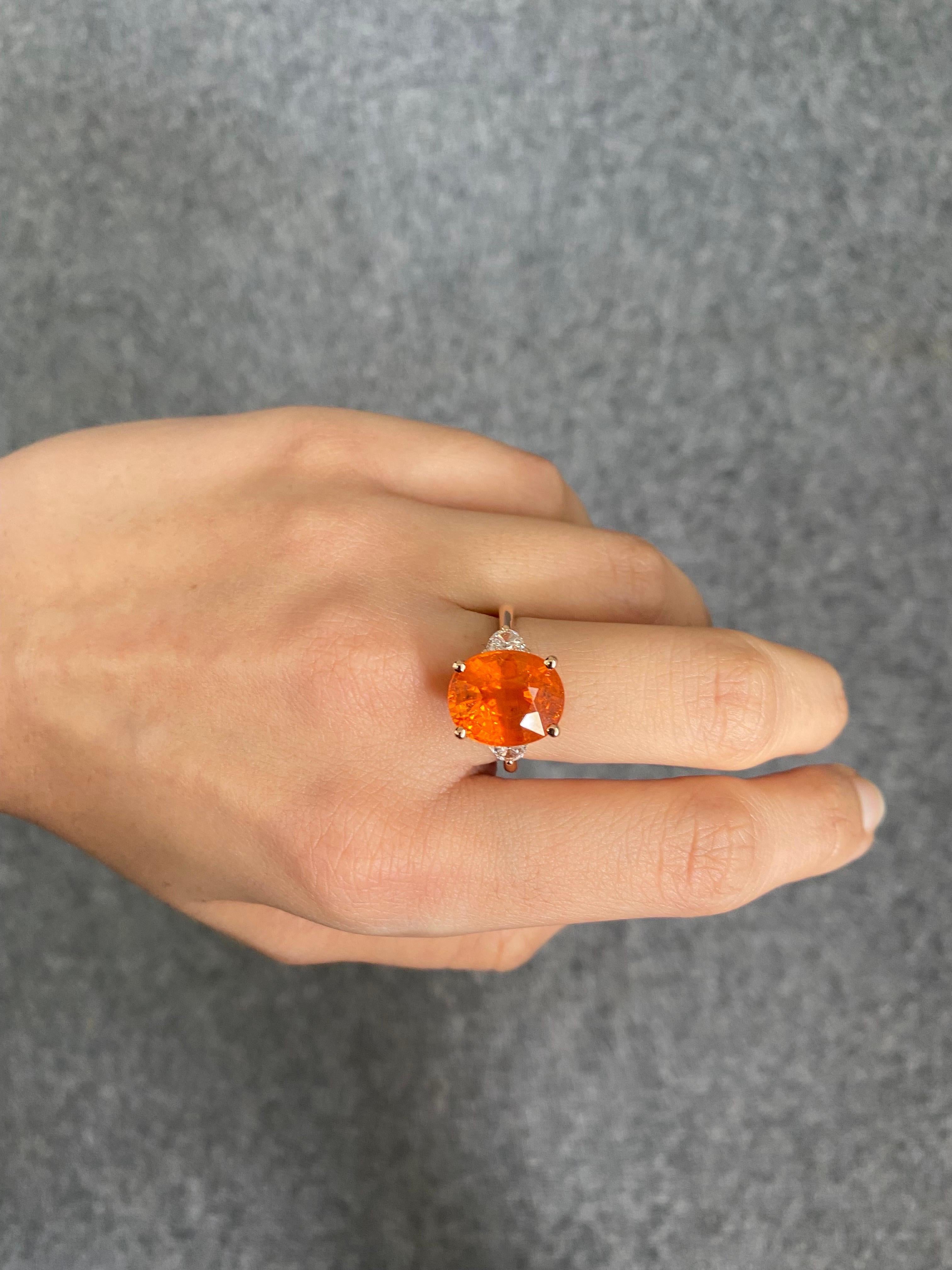 mandarine garnet engagement ring
