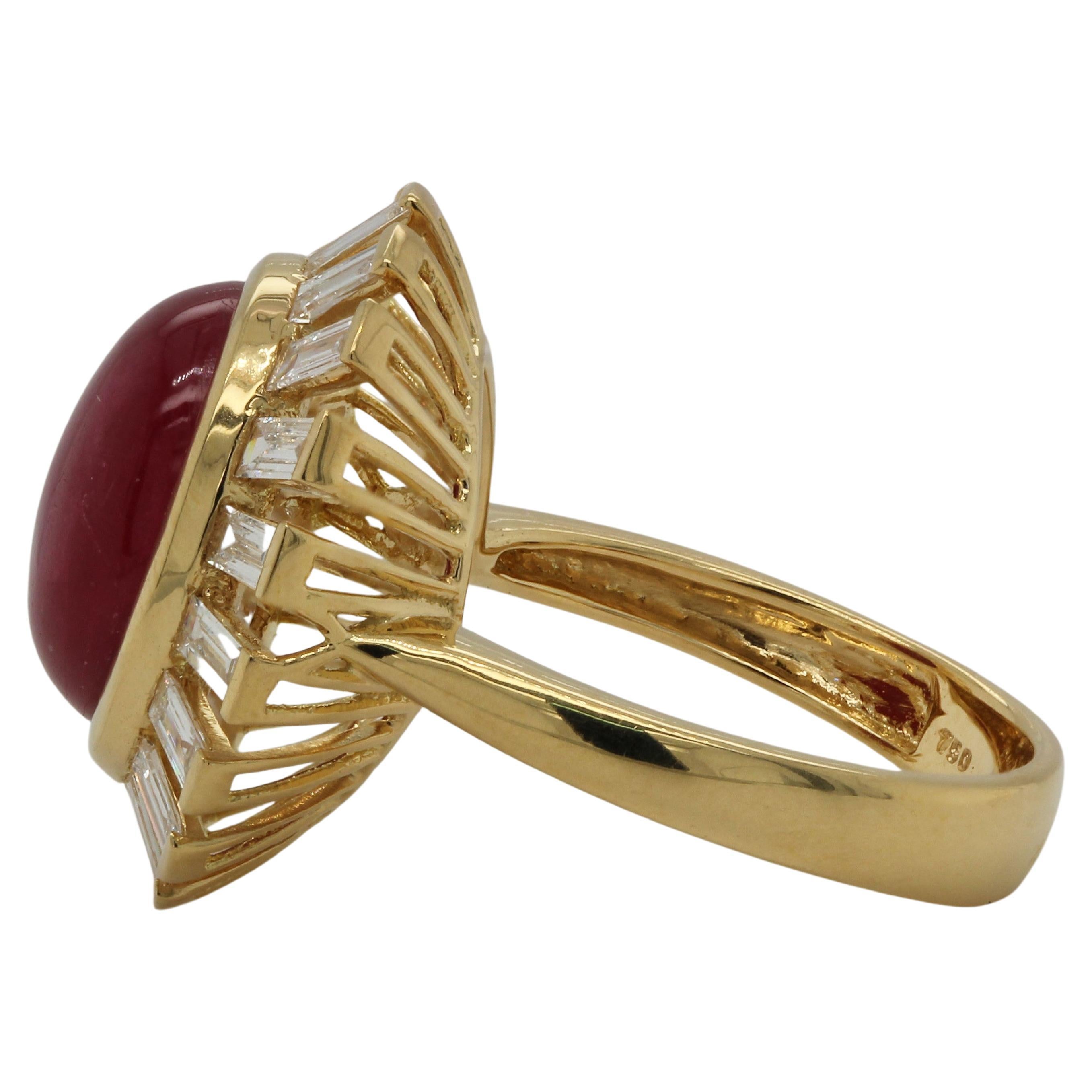 10.21 Carat Ruby and Diamond Ring in 18 Karat Gold For Sale 1