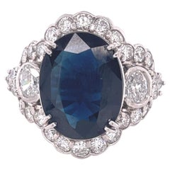 10.21 Carat Sapphire and Diamond Platinum Ring