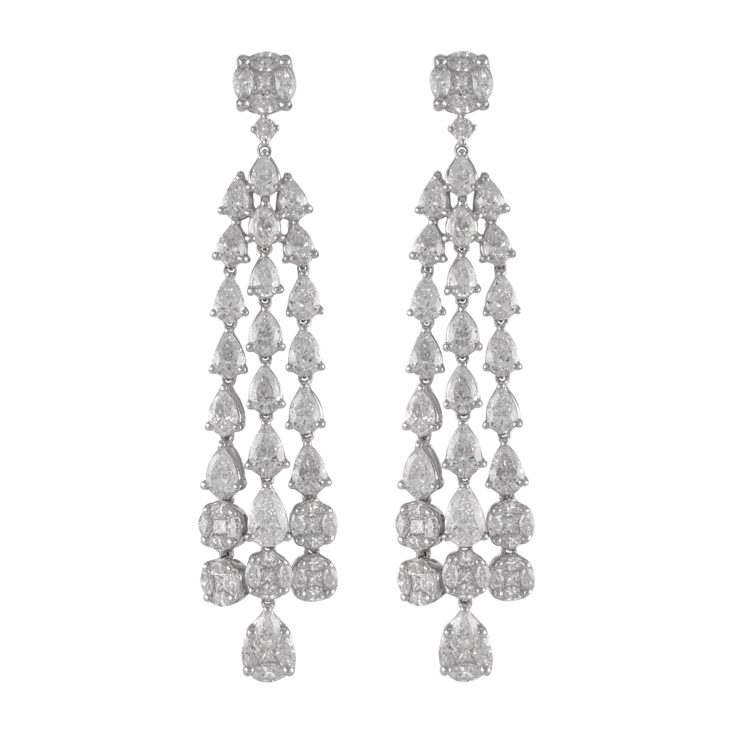 Diamond Chandelier Earrings 1.60ct For Sale at 1stDibs
