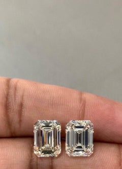 10.23  Carat VS1 Emerald Cut Diamond Stud Earrings