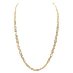 10.23 Carats Natural Diamonds Cuban Necklace Chain 10 Karats Yellow Gold 20''