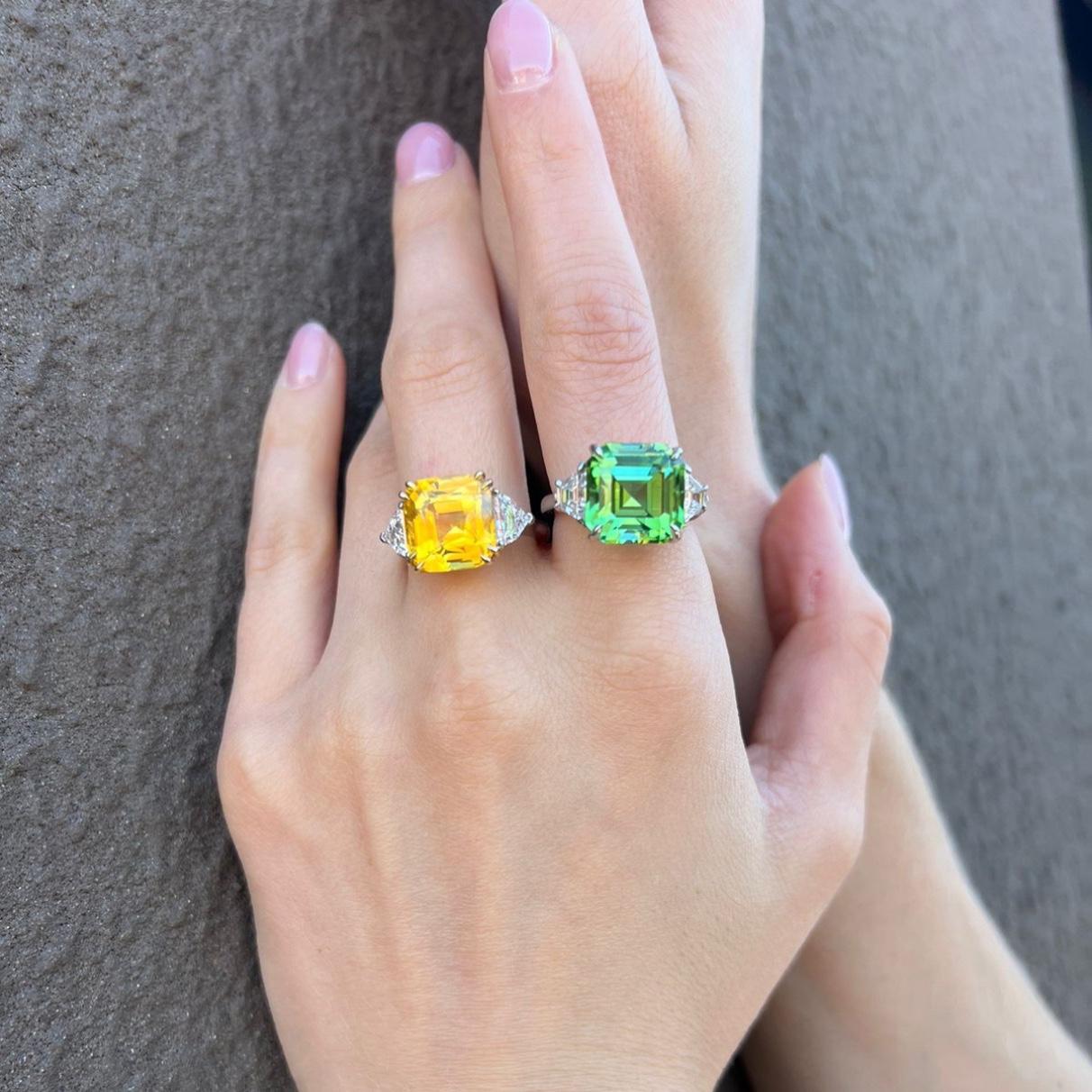 10,23 ct. Mintgrüner Turmalinring „GRACE“ aus Platin im Zustand „Neu“ im Angebot in Brooklyn, NY