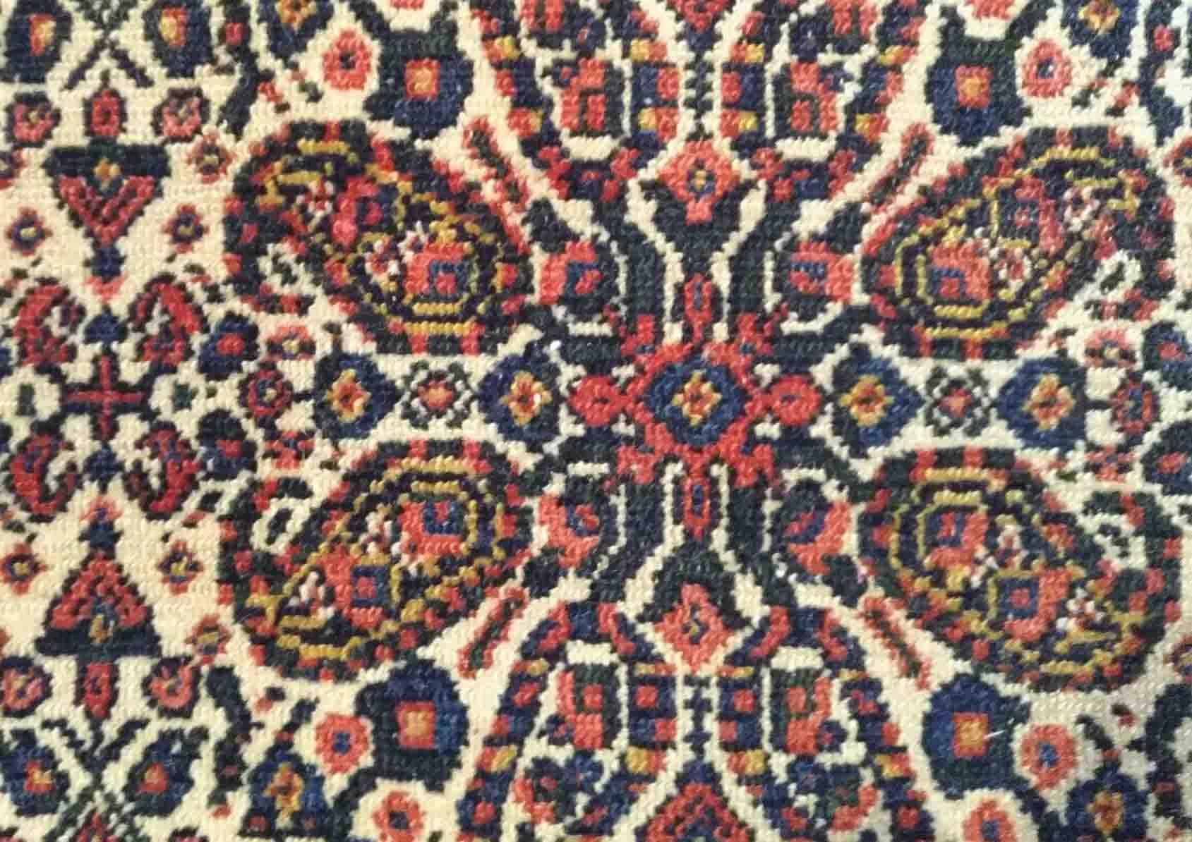 1023 - Magnifique tapis kurde Senneh du 19ème siècle en vente 5