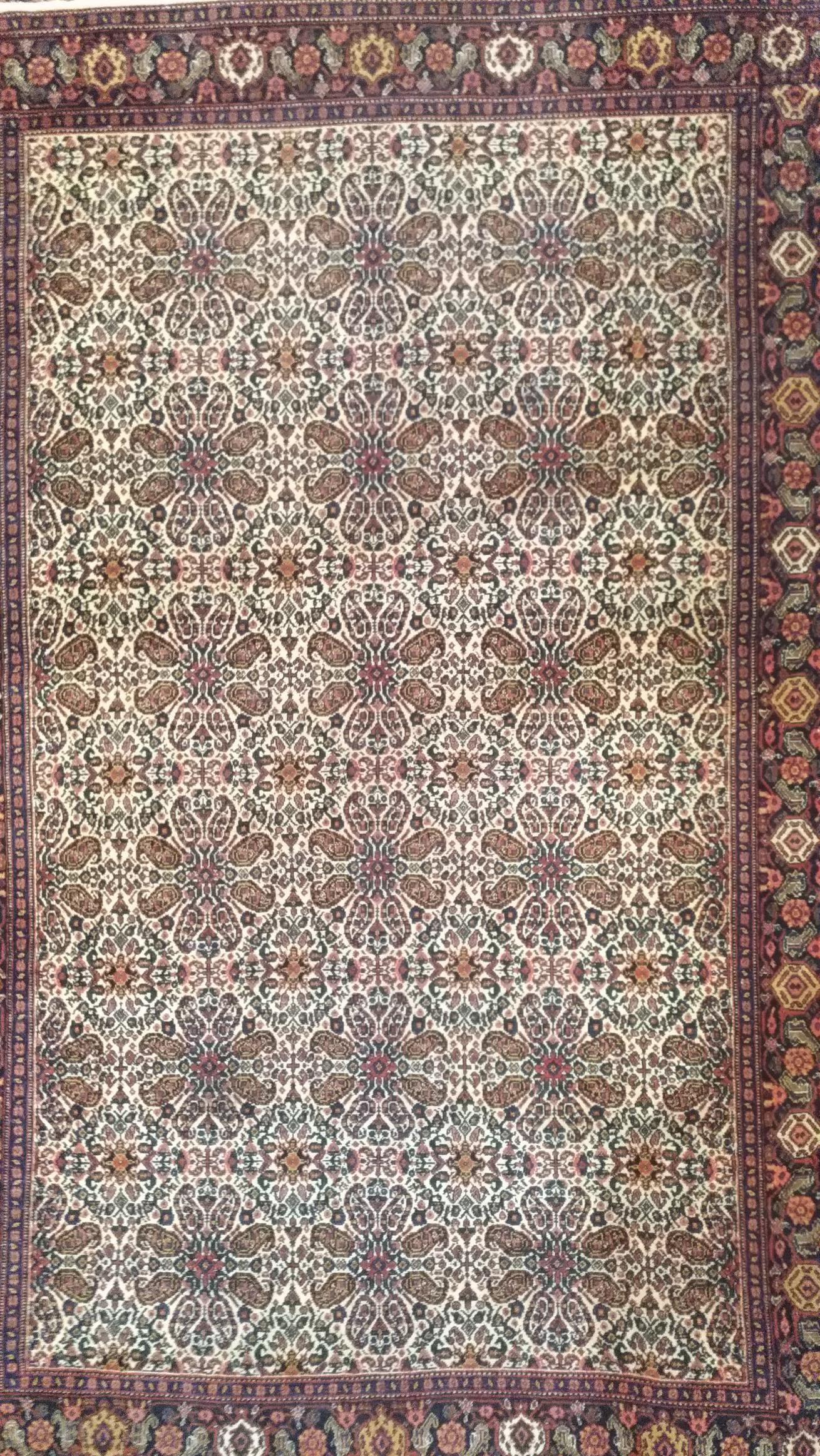 1023 - Magnifique tapis kurde Senneh du 19ème siècle Excellent état - En vente à Paris, FR