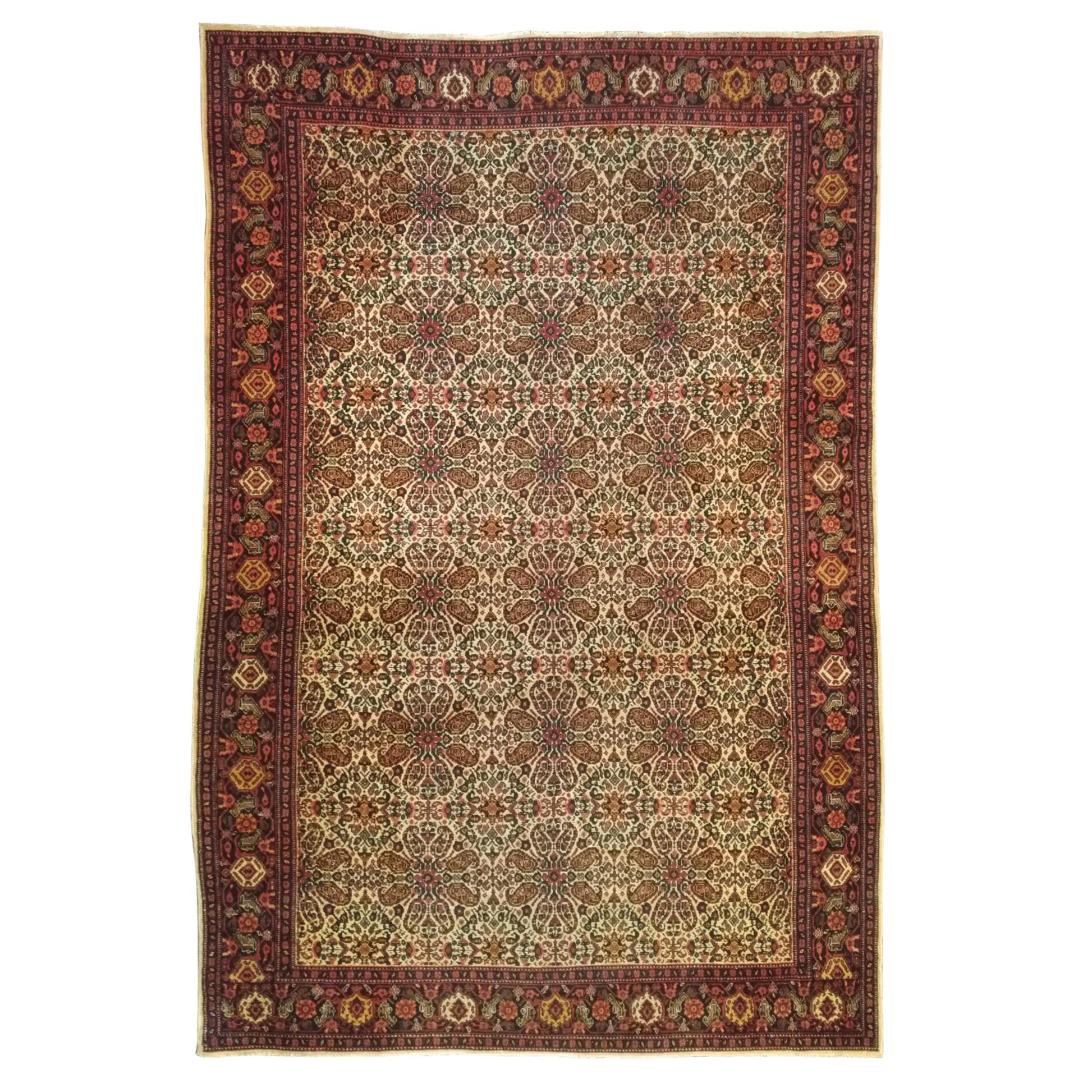 1023 - Magnificent 19th Century Kurdish Senneh Carpet For Sale
