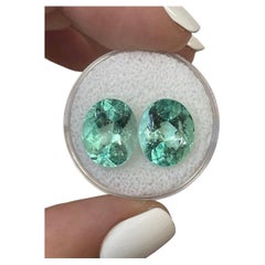 10,23tcw 13x10 smeraldi ovali sfusi colombiani abbinati - coppia autentica