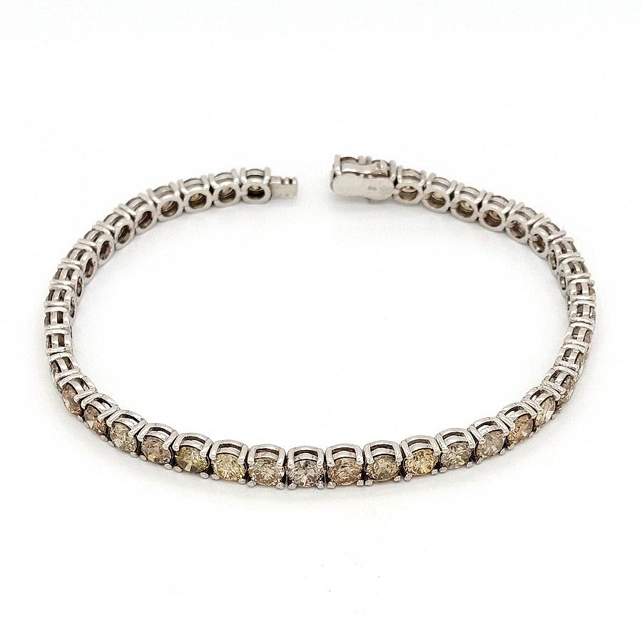 Women's or Men's IGI Certified 10.24ct Natural Fancy Color Diamond Bracelet 14k White Gold 