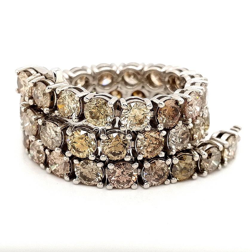 Bracelet en or blanc 14 carats avec diamants naturels de couleur fantaisie de 10,24 carats certifiés IGI  2