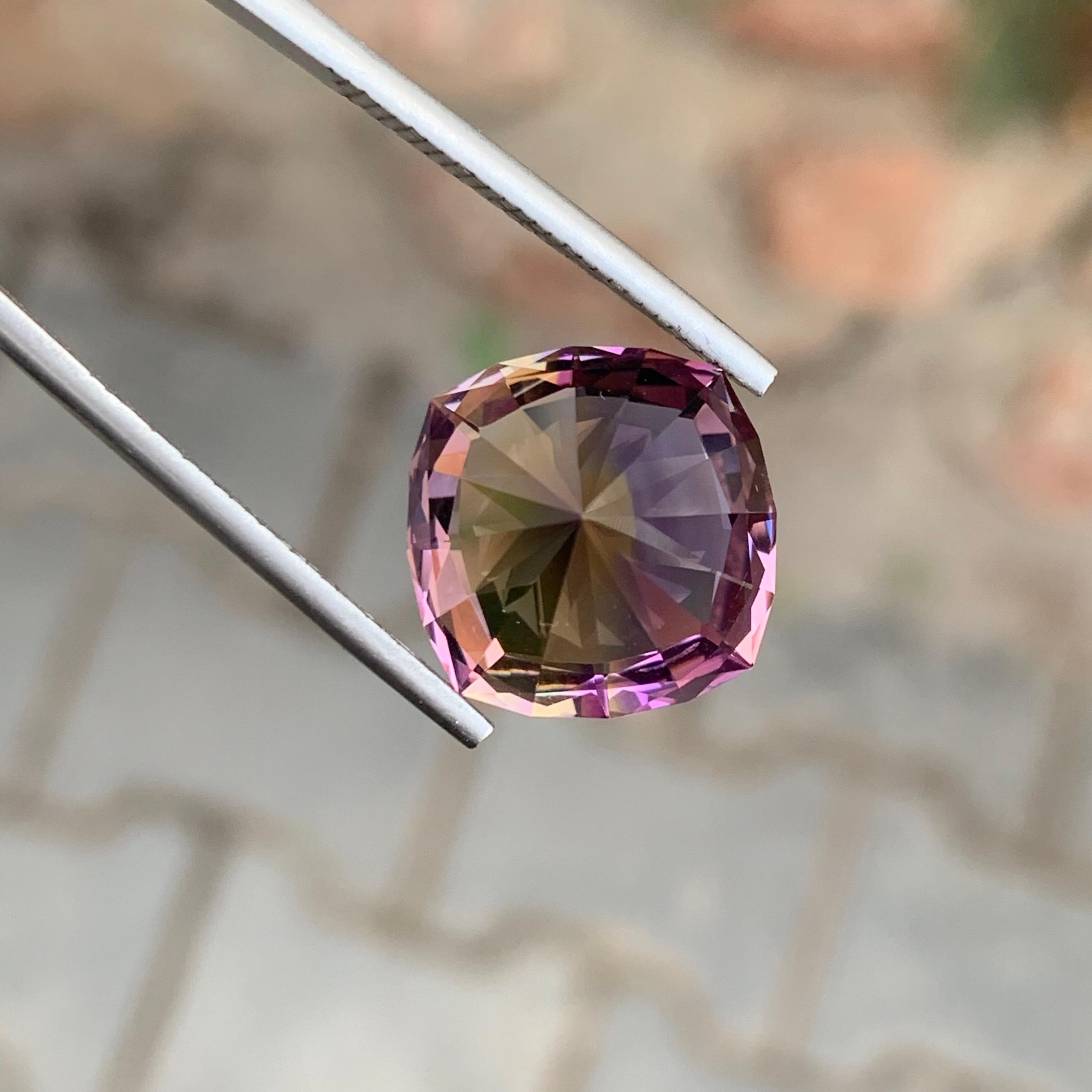 10.25 Carat Natural Loose Ametrine Square Cushion Shape Gem en vente 4
