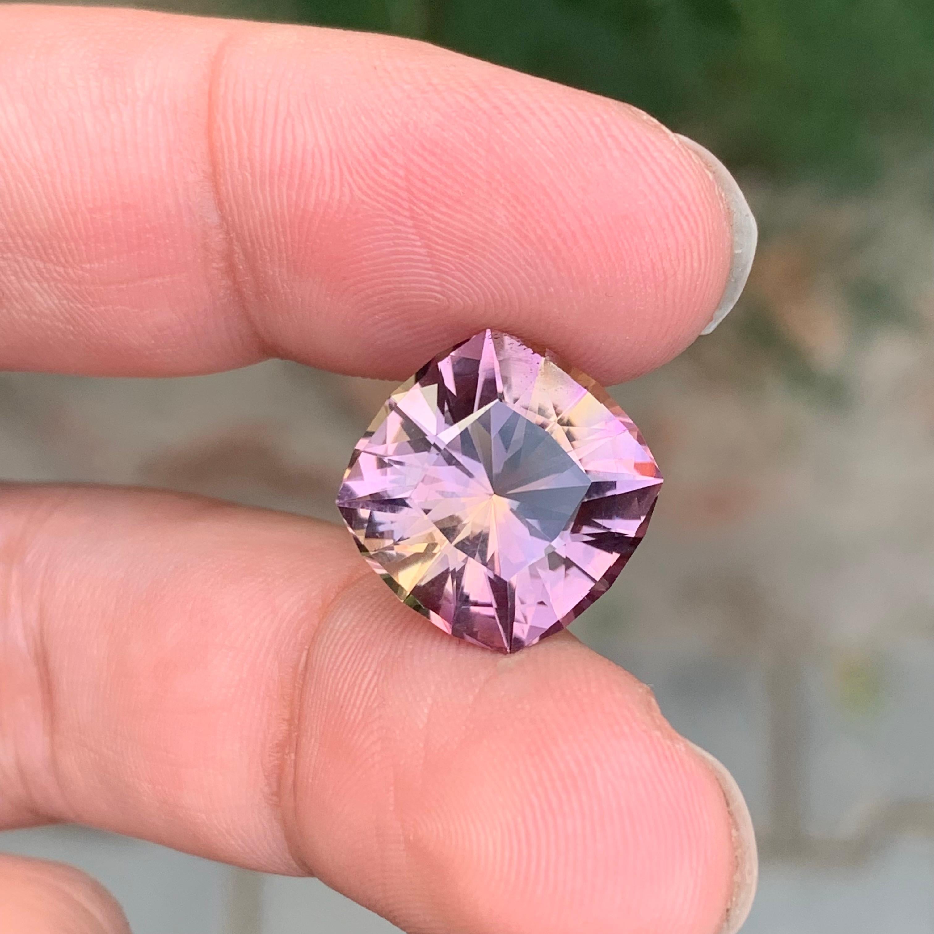 10.25 Carat Natural Loose Ametrine Square Cushion Shape Gem en vente 6