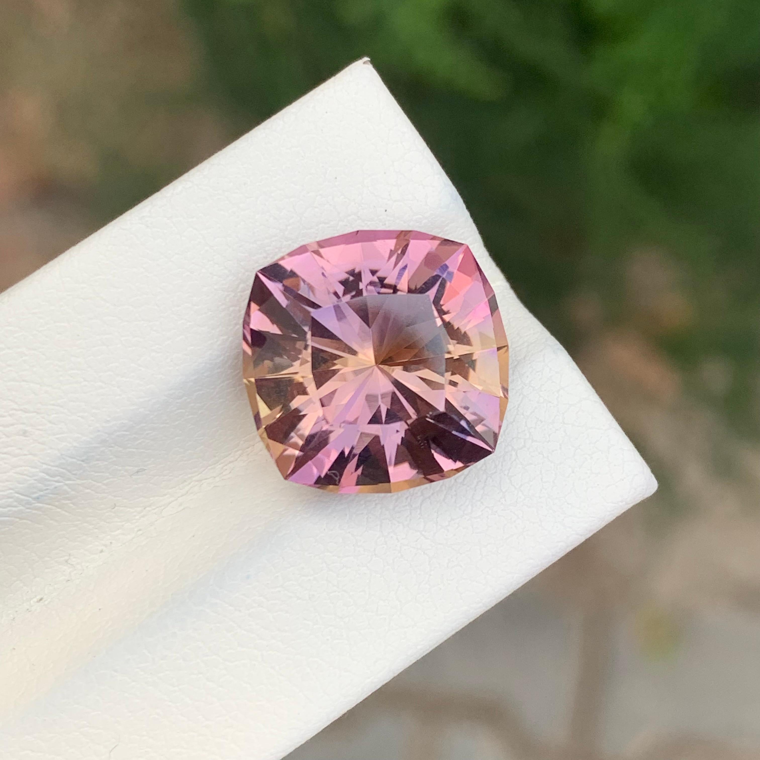 Arts and Crafts 10.25 Carat Natural Loose Ametrine Square Cushion Shape Gem en vente