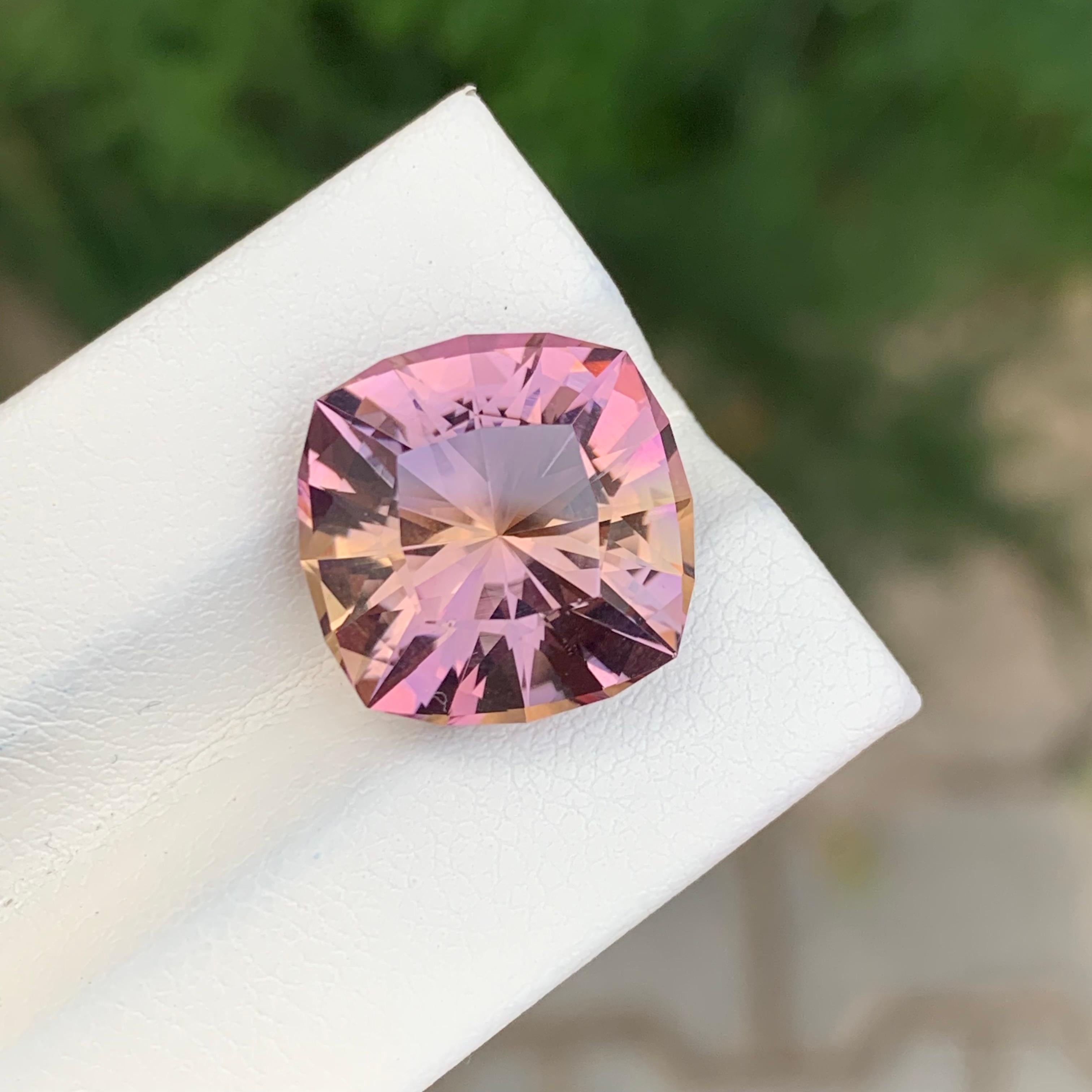 Taille carrée 10.25 Carat Natural Loose Ametrine Square Cushion Shape Gem en vente