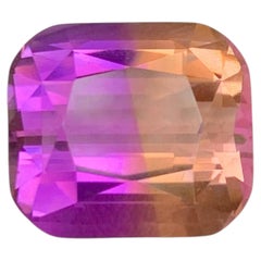 10.25 Carat Natural Loose Bi Color Ametrine Stone Cushion Cut Brazilian Gemstone