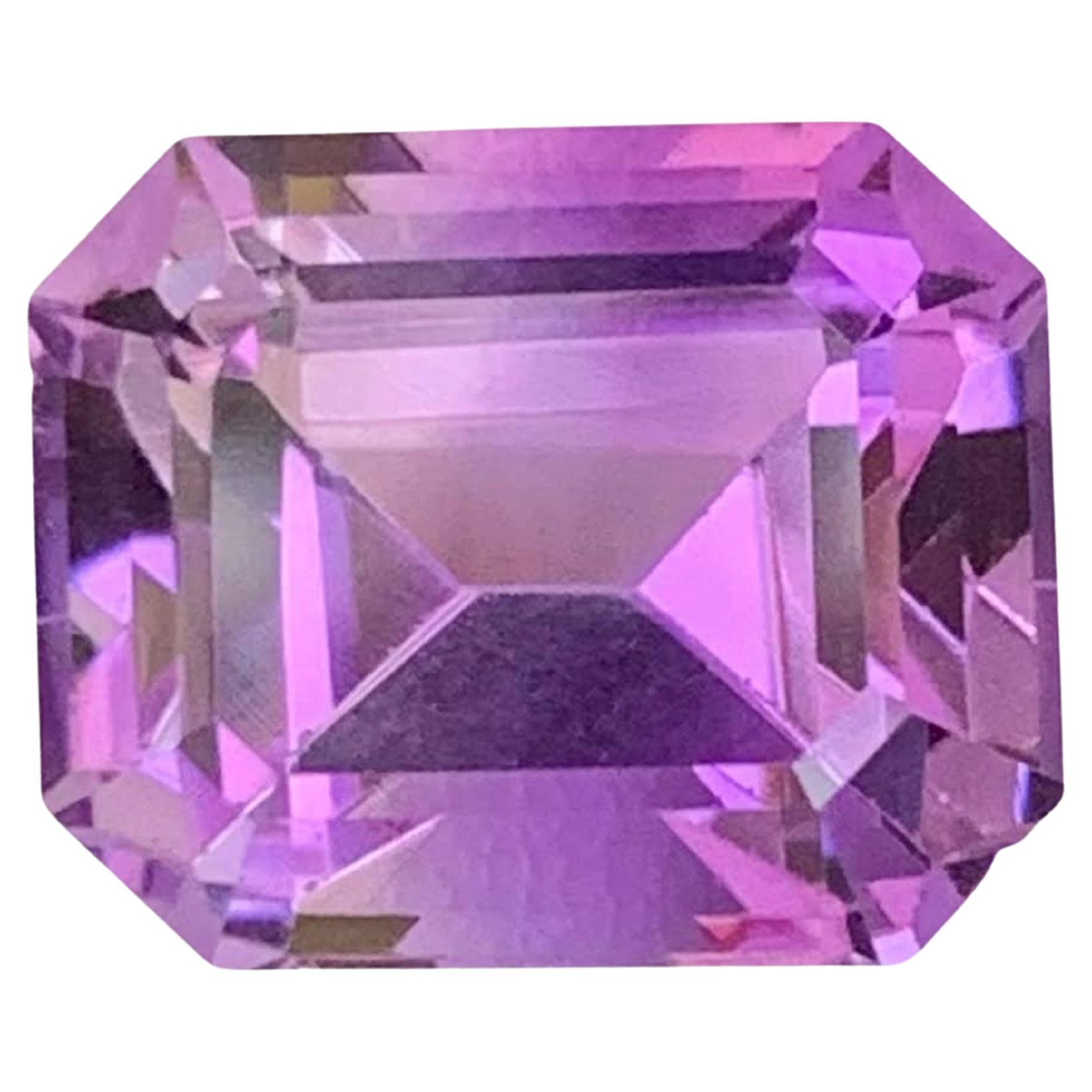 10.25 Karat Natürlicher Loser Lila Amethyst Stein Smaragd Schliff Brasilianischer Edelstein