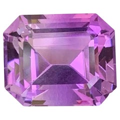 10.25 Carat Natural Loose Purple Amethyst Stone Emerald Cut Brazilian Gemstone
