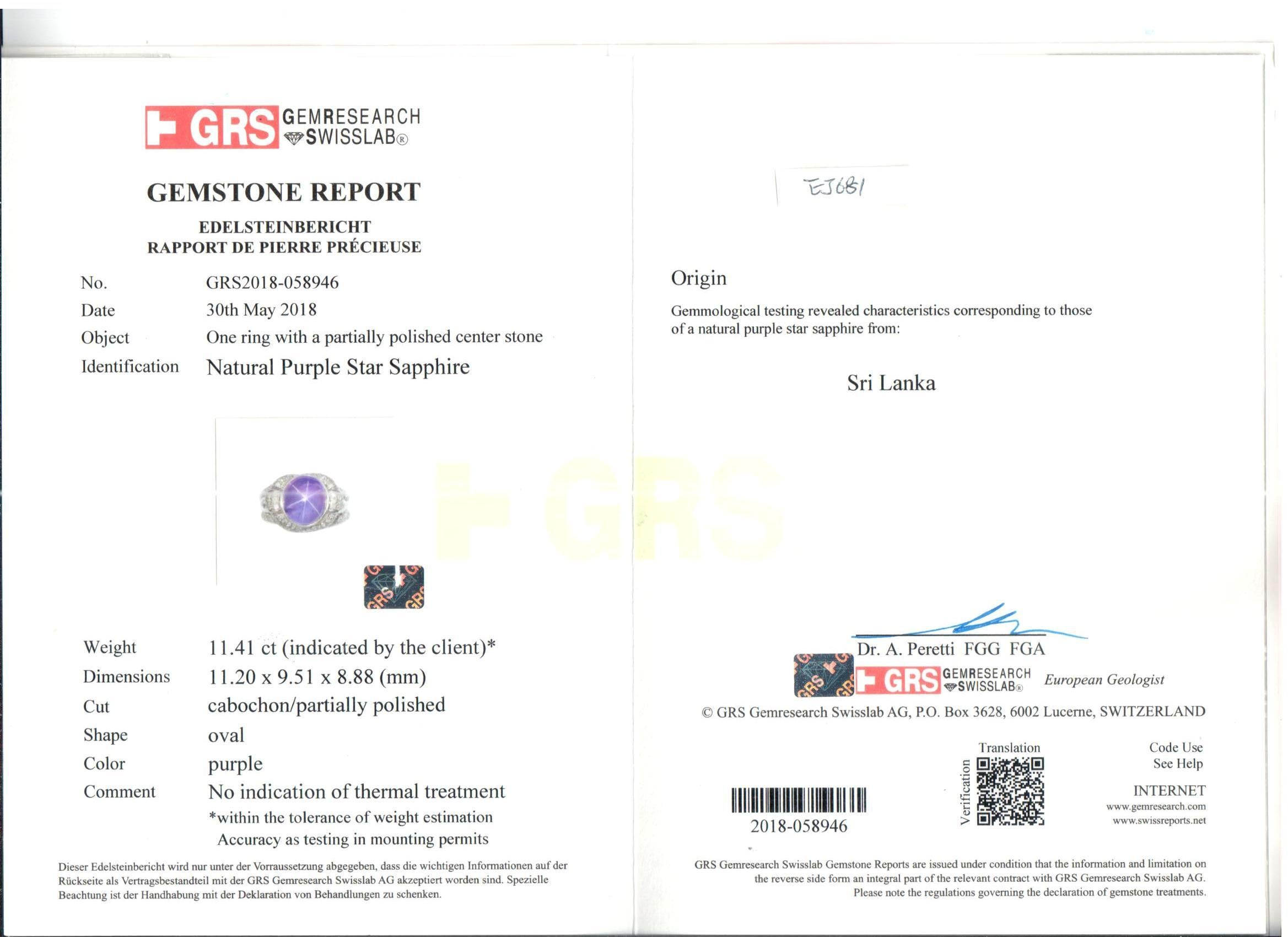 10.25 Carat No Heat Star Sapphire and White Diamond Briolette Engagement Ring In New Condition For Sale In Hong Kong, HK