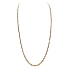 10.25 Carat Round Diamond Tennis Necklace 14 Karat Yellow Gold 20''