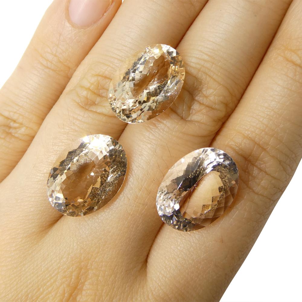Paire de Morganite ovale 10.25 ct en vente 1