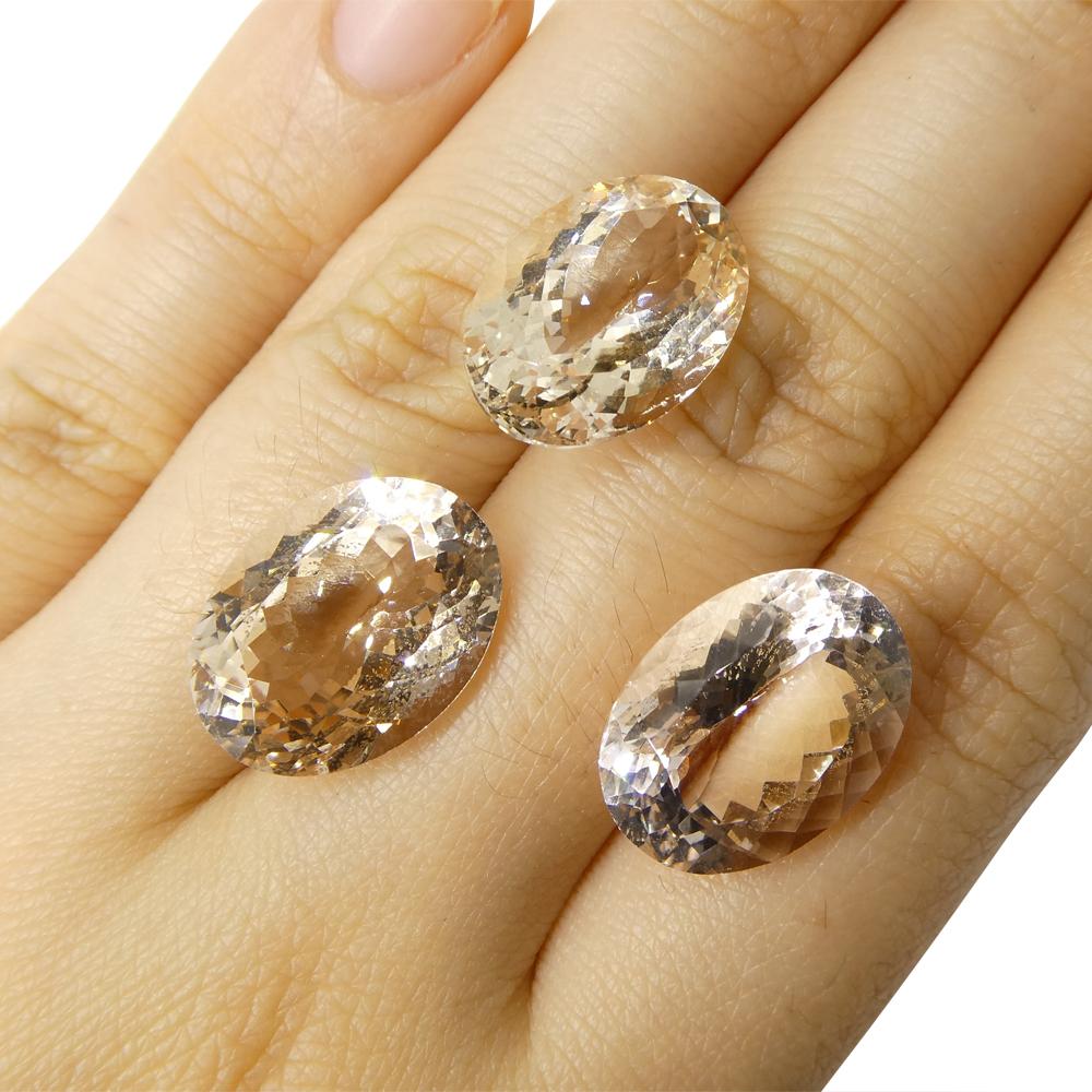 Paire de Morganite ovale 10.25 ct en vente 2