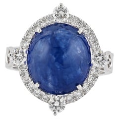 10.25 ct. Sapphire Diamond 18k White Gold Ring