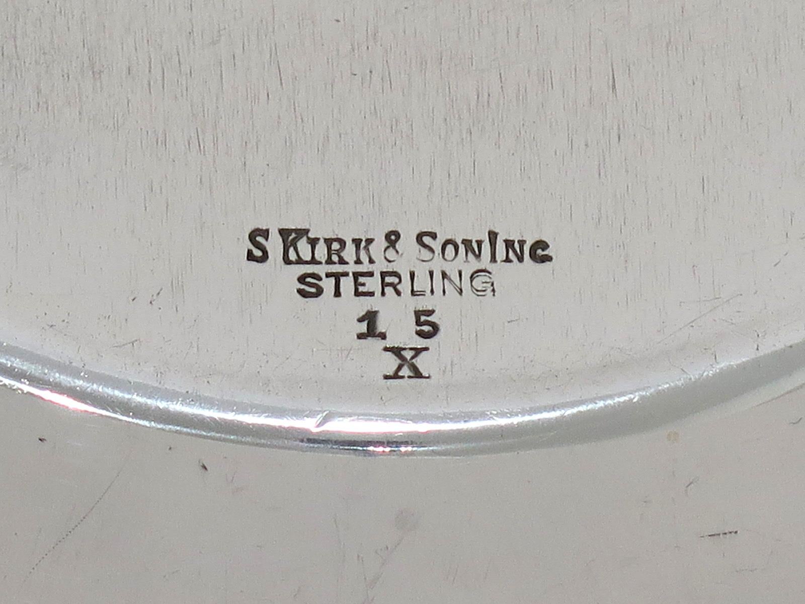 Repoussé Sterling Silver S. Kirk & Son Antique Floral Repousse Serving Bowl