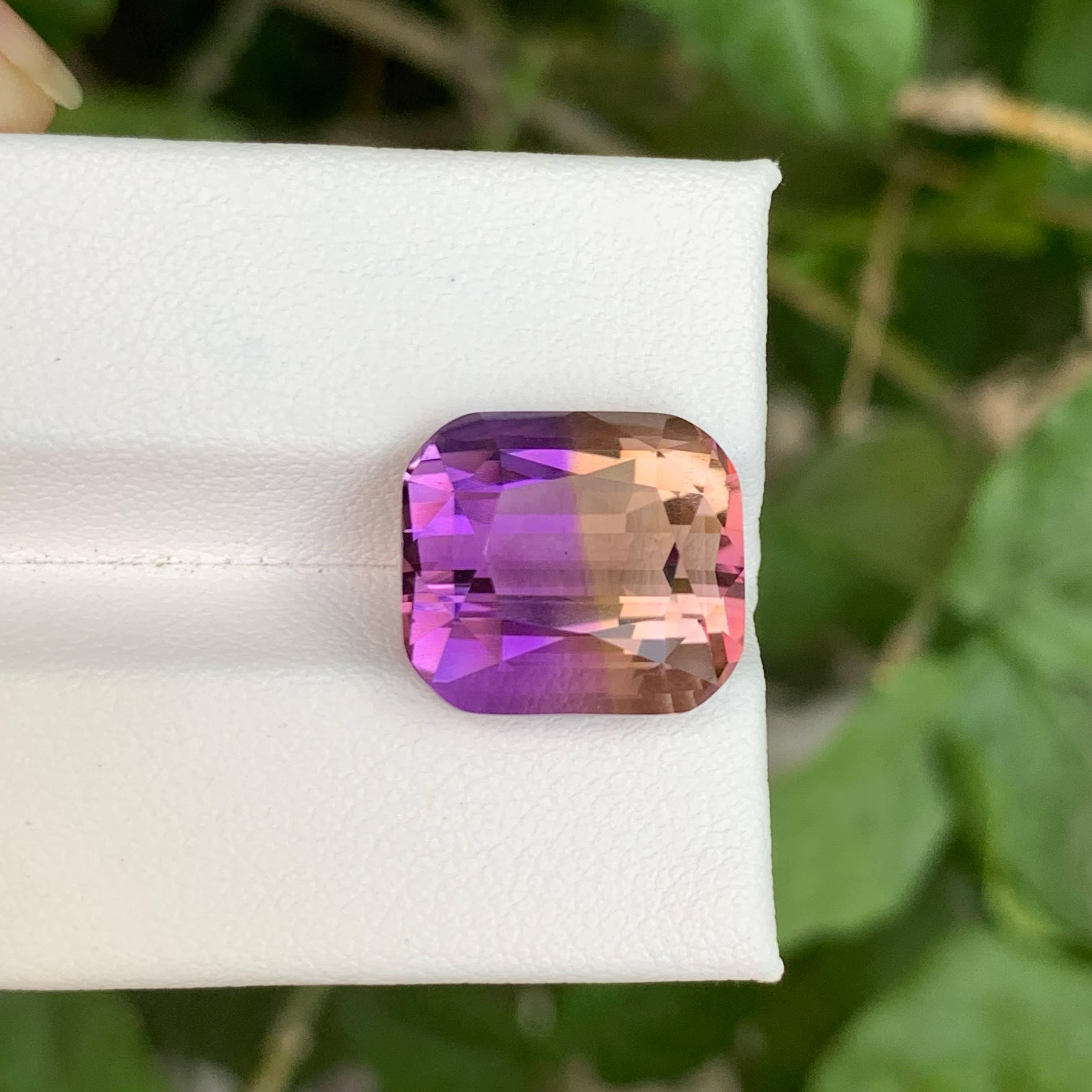 Taglio cuscino 10.25 Loose Pretty Bi Color Ametrine Stone Cushion Cut Natural Brazil Gemstone in vendita