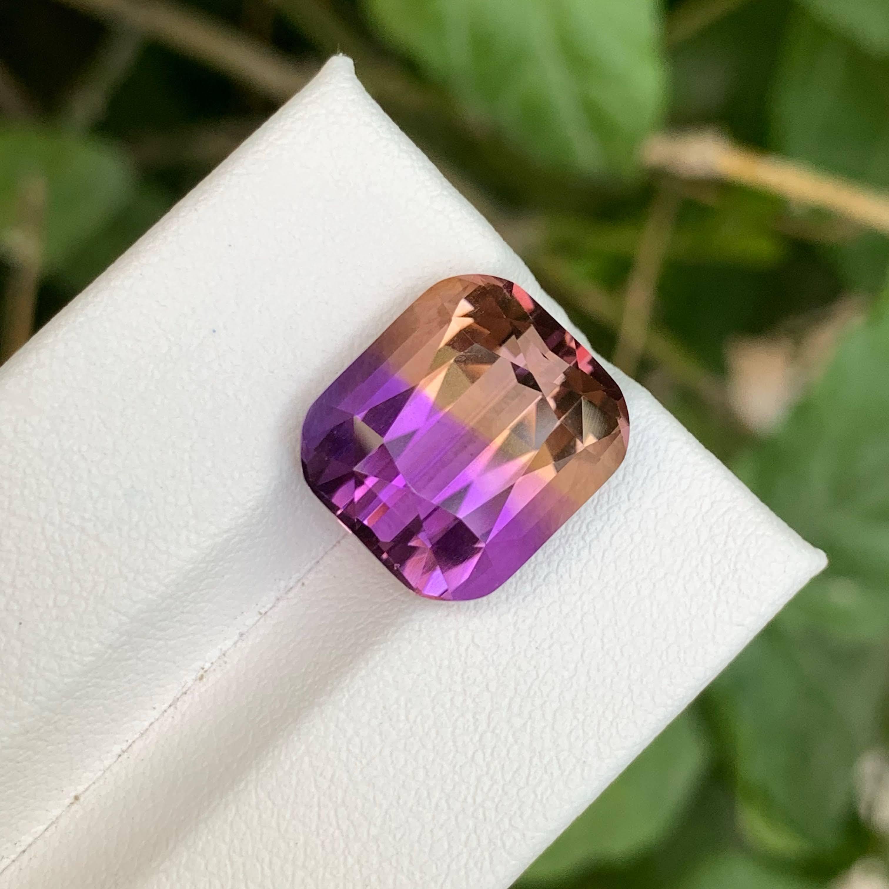 da uomo o donna 10.25 Loose Pretty Bi Color Ametrine Stone Cushion Cut Natural Brazil Gemstone in vendita