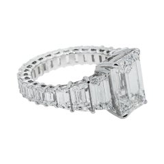 10.26 Carat Emerald Diamond Ring 14K White Gold Unparalleled Brilliance