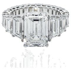 10.26 Carat Emerald Diamond Ring 14K White Gold Unparalleled Brilliance
