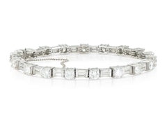 10.26 Carat Round and Baguette Cut Diamond Tennis Bracelet