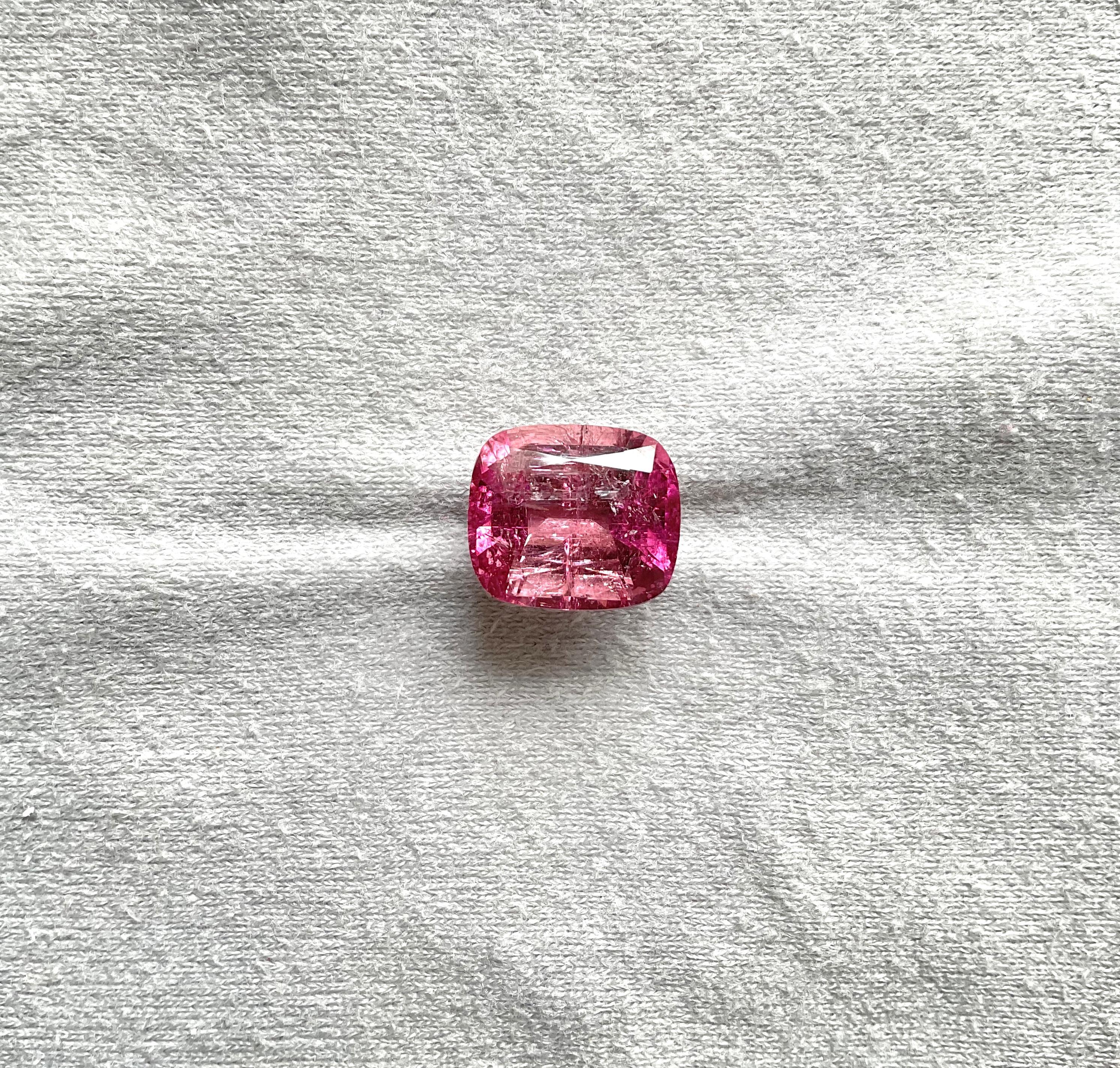 Art Deco 10.26 Carat Top Quality Pink Tourmaline Cushion CutStone For Jewelry Natural Gem For Sale