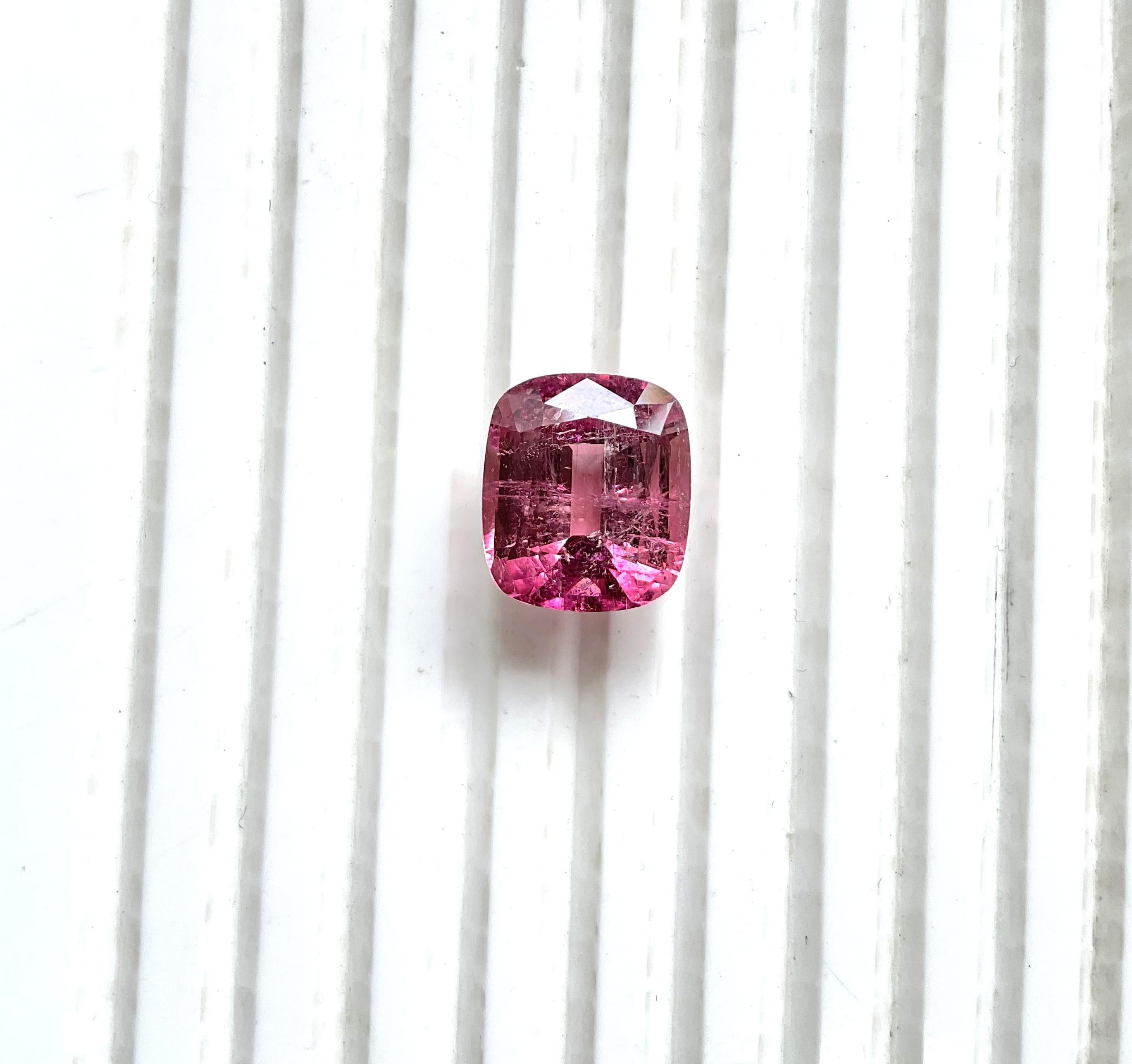 Women's or Men's 10.26 Carat Top Quality Pink Tourmaline Cushion CutStone For Jewelry Natural Gem For Sale