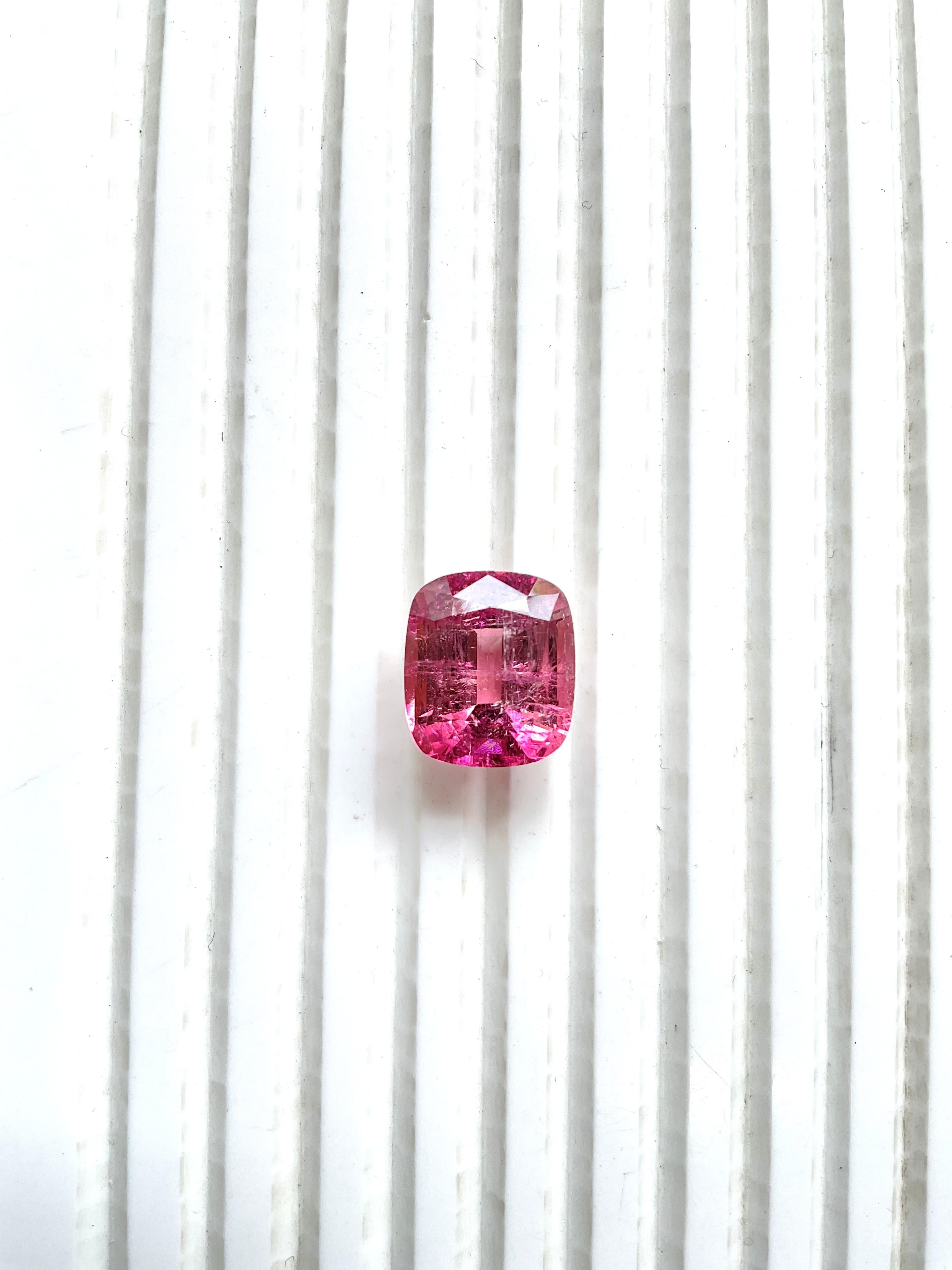 10.26 Carat Top Quality Pink Tourmaline Cushion CutStone For Jewelry Natural Gem For Sale 2