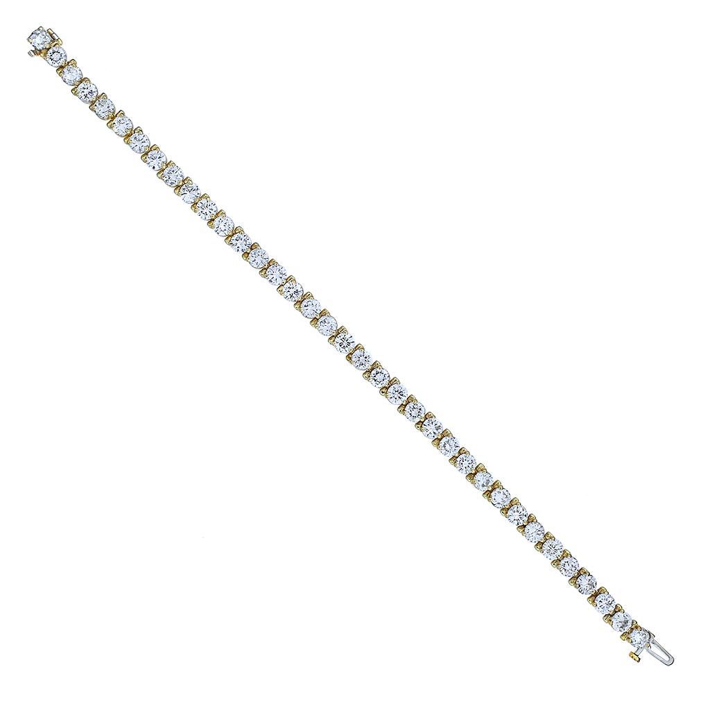 10,26 Karat Gesamtgewicht natürliches Diamant-Tennisarmband aus 14K Gold im Zustand „Hervorragend“ im Angebot in Fuquay Varina, NC