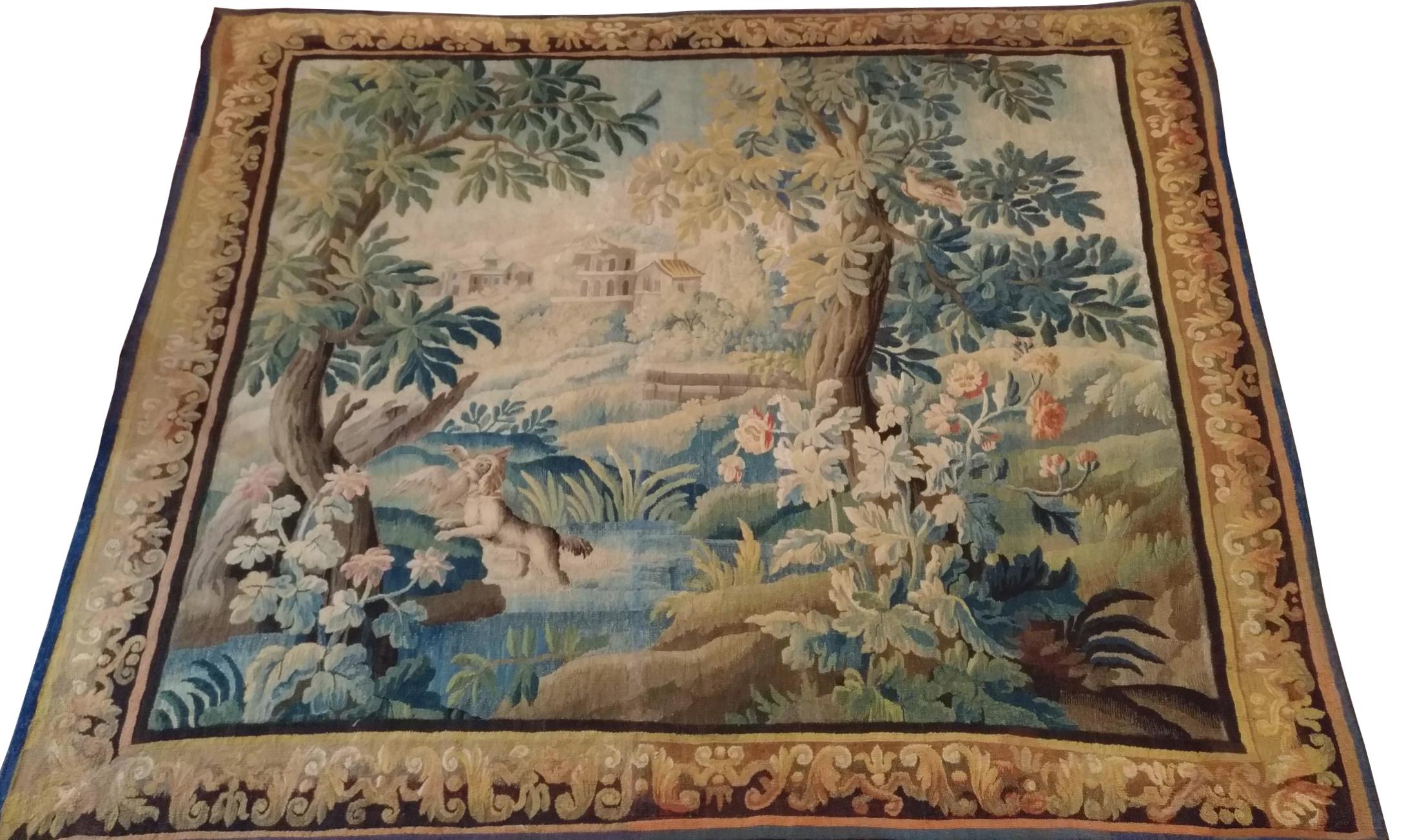 1026 - Wonderful Large 18th Century Fine French Aubusson Tapestry 10
