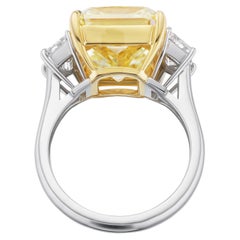 10.27 Carat Radiant Statement Fancy Yellow 18K Gold A Crown-Worthy Fancy Rarity