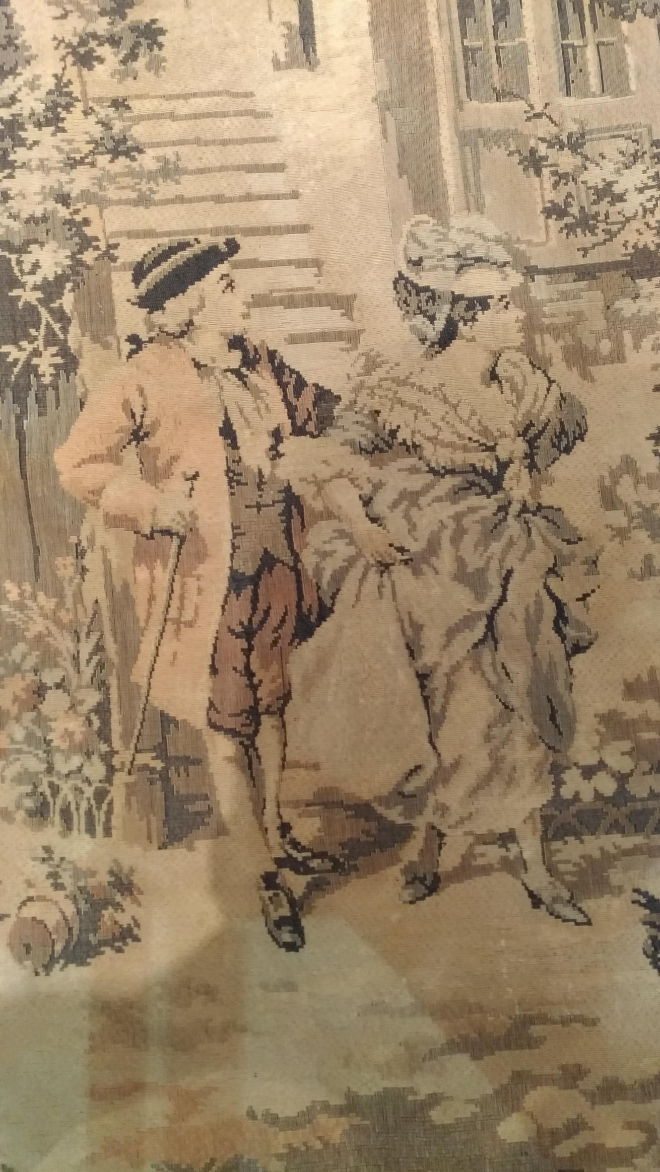 1028 - Antiker französischer Jaquar-Wandteppich im Aubusson-Stil im Zustand „Hervorragend“ im Angebot in Paris, FR
