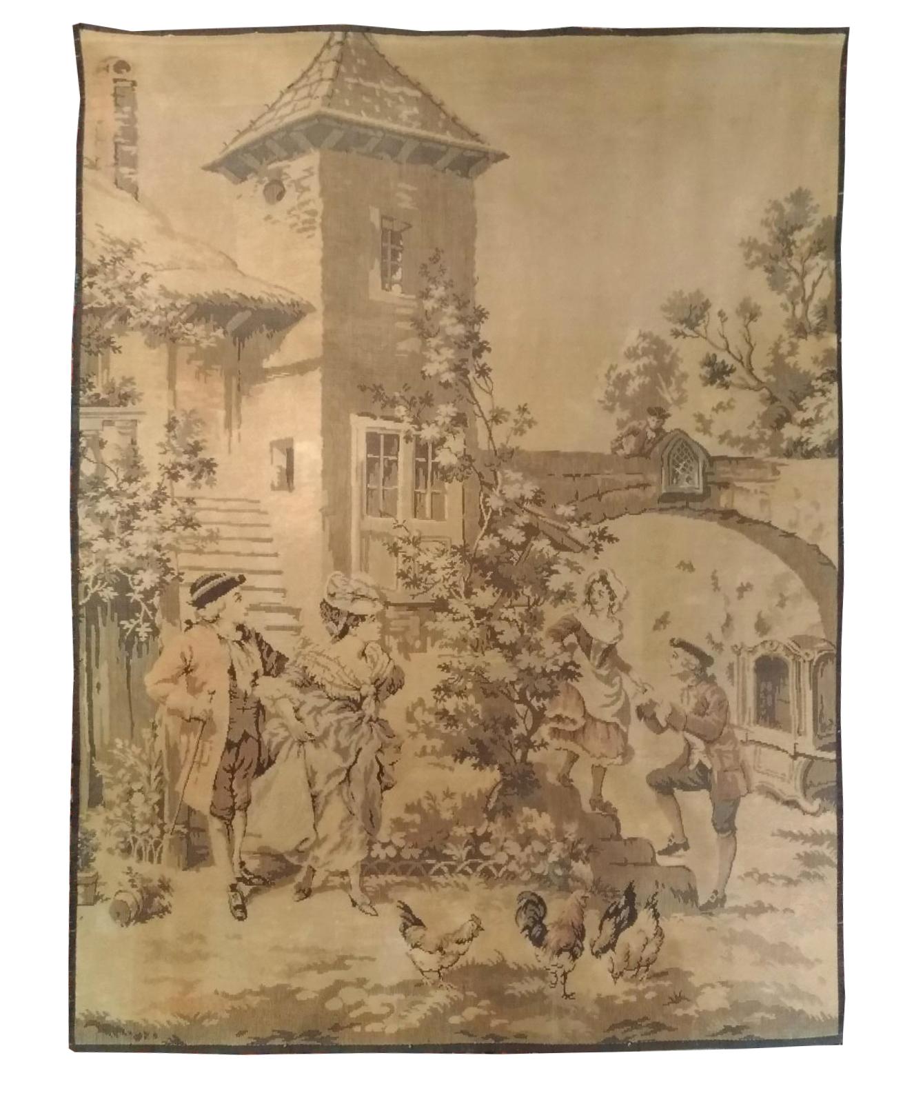 1028 - Antique French Jaquar Aubusson Style Tapestry For Sale 2