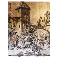 1028 - Vintage French Jaquar Aubusson Style Tapestry
