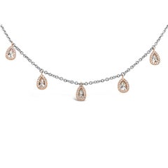 Roman Malakov 10.28 Carats Total Pear Shape Diamond Double-Sided Fringe Necklace