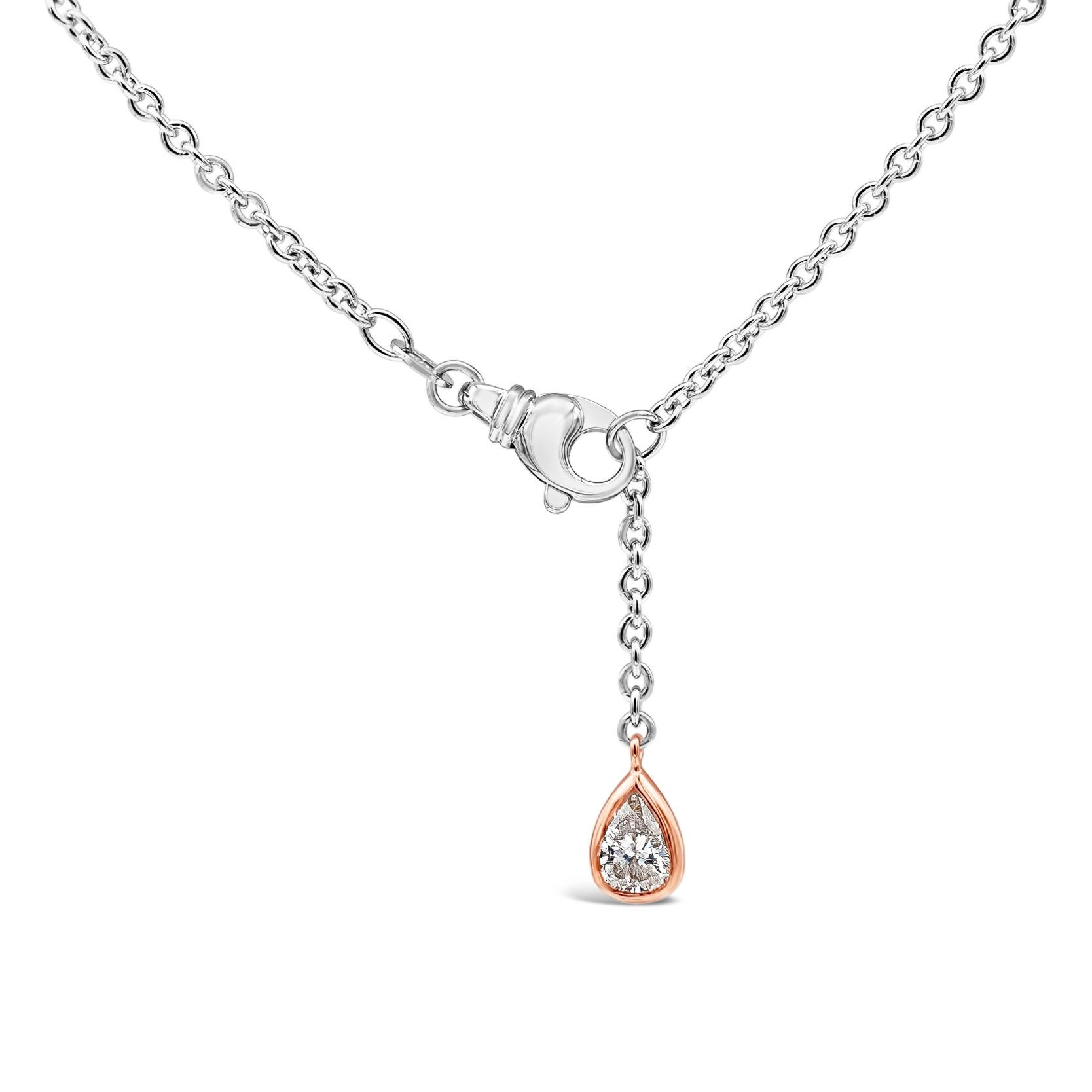 Roman Malakov Collier à franges double face avec diamants en forme de poire de 10,28 carats au total Pour femmes en vente