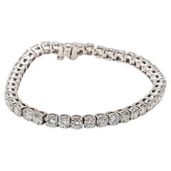 10.28 Carat Round Brilliant H VS1 Diamond Platinum Tennis Bracelet