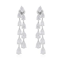 Orecchini pendenti con diamanti taglio pera Brilliante da 10,28 carati SI/H Oro bianco 18 carati